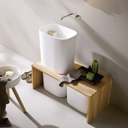 Настольная раковина - Rexa Design - из Corian® / на заказ / прямоугольная
