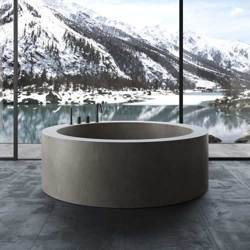 Круглая ванна - ROTONDA MAXI - Rexa Design - отдельностоящая / для жилых зданий / из Corian®