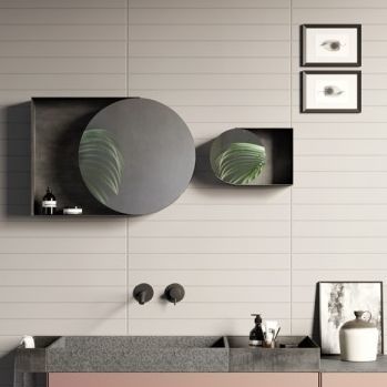 Настенное зеркало для ванной комнаты - POIS - Rexa Design - современное / вертикальное / из металла