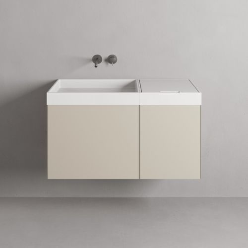Подвесная раковина - Rexa Design - из Corian® / со встроенной столешницей / на заказ