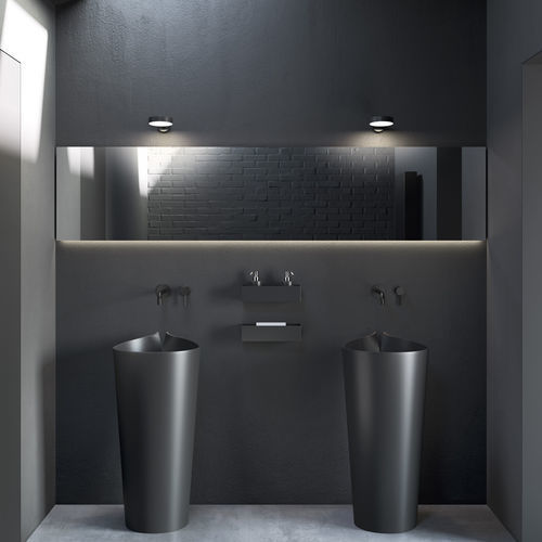 Раковина на ножке - SMOKING - Rexa Design - из Corian® / круглая / без отверстия