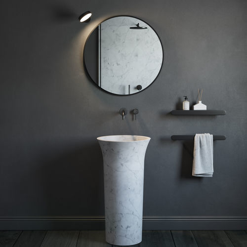 Раковина на ножке - Rexa Design - из каррарского мрамора / круглая / без отверстия