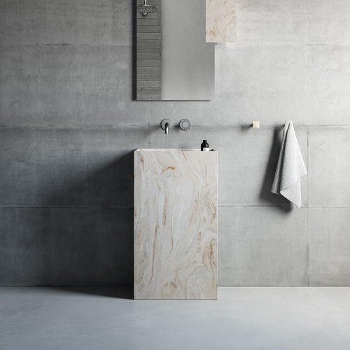 Раковина на ножке - Rexa Design - из Corian® / на заказ / прямоугольная