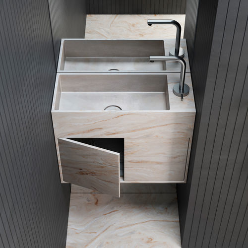 Подвесная тумба под умывальник - Rexa Design - из дерева / из Corian® / современная