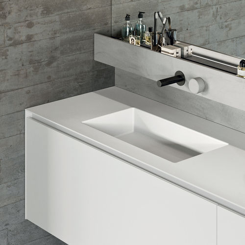 Настенная тумба под умывальник - Ergo.23 - Rexa Design - из дерева / из Corian® / современная