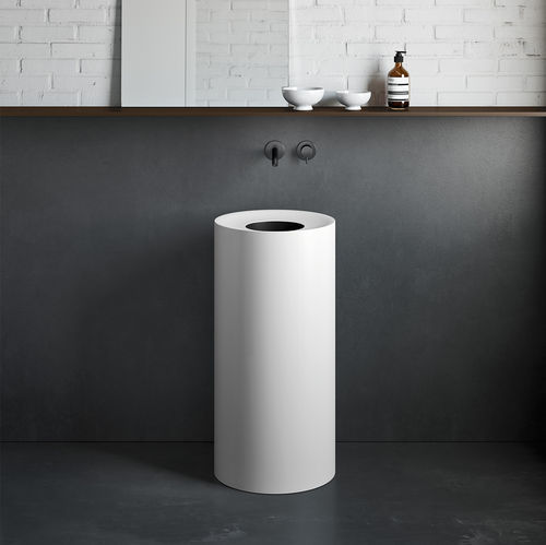 Раковина на ножке - HOLE - Rexa Design - из Corian® / круглая / без отверстия