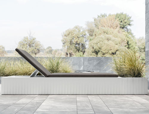 Современный садовый шезлонг - Rexa Design - из ткани / из Corian® / регулируемая спинка