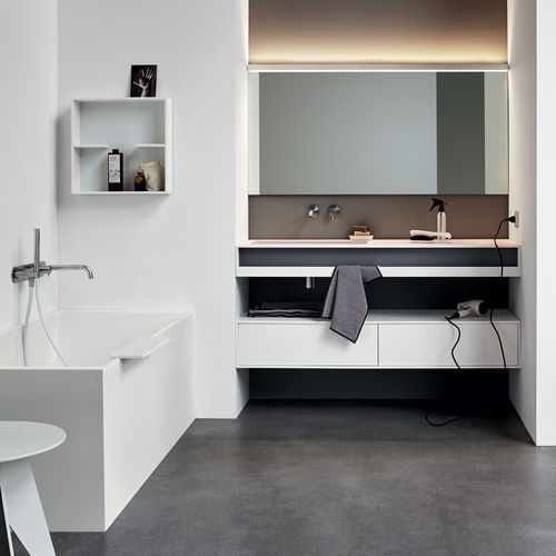 Столешница для раковины из Corian® - Rexa Design - из Fenix NTM® / по индивидуальному заказу / со встроенными полотенцесушителями