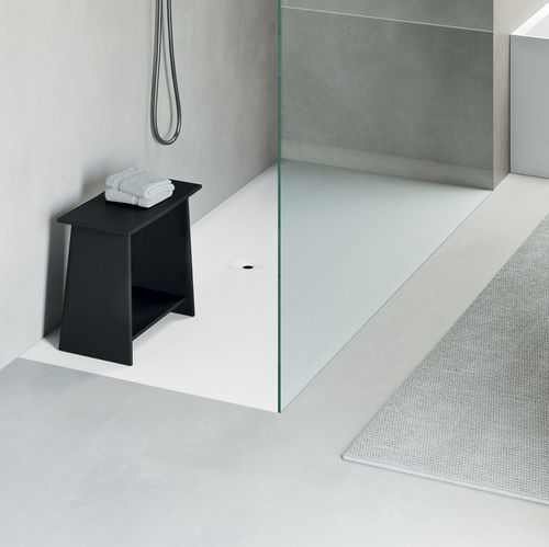 Прямоугольный душевой поддон - Fluido - Rexa Design - встраиваемый / из Corian® / по индивидуальному заказу