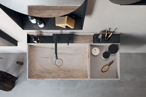 Настольная раковина - COMPACT LIVING - Rexa Design - из Corian® / прямоугольная / 1 отверстие