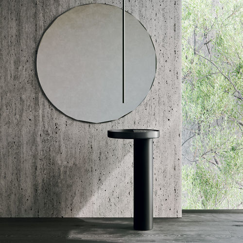 Раковина на ножке - Rexa Design - из Corian® / из каррарского мрамора / круглая