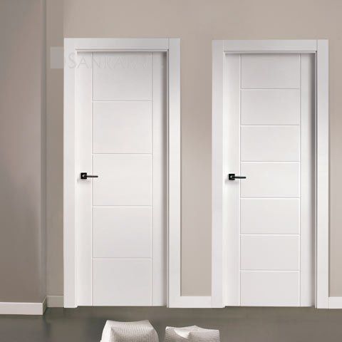 Дверь для интерьера - 9105 - 9007 - Puertas Sanrafael - из дерева / створчатая / заподлицо