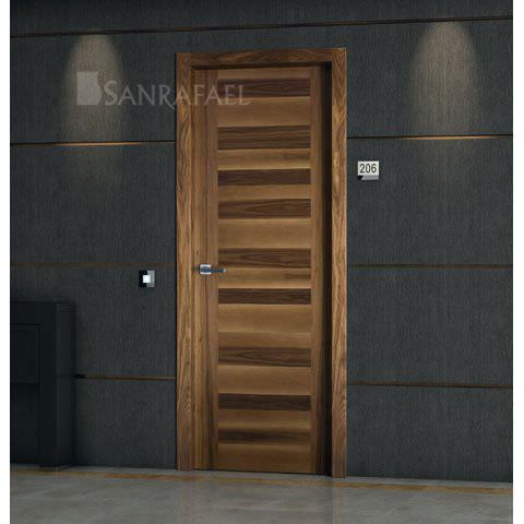 Дверь для интерьера - L60 - Puertas Sanrafael - из цельной древесины / створчатая / заподлицо