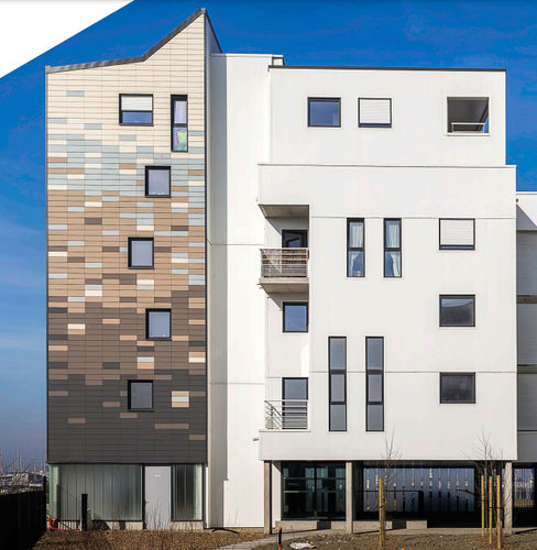 Панельная облицовка фасада - RESIDENTIAL AREA "GRAND LARGE"  - Arconic Architectural Products SAS, Merxheim/Frank - из алюминия / вертикальная / из долговечных материалов