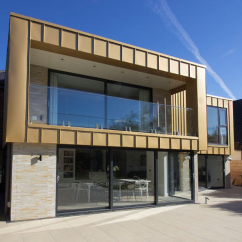 Листовая облицовка фасада - RESIDENTIAL HOUSE WEST BRIDGFORD  - Arconic Architectural Products SAS, Merxheim/Frank - алюминий / вертикальная / ребристая