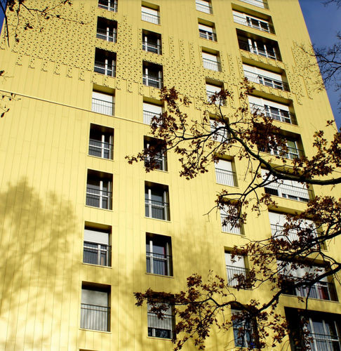 Панельная облицовка фасада - RESIDENTIAL TOWERS "HERRIOT ET SUISSE" - Arconic Architectural Products SAS, Merxheim/Frank - алюминий / из штукатурки / из ПВДФ