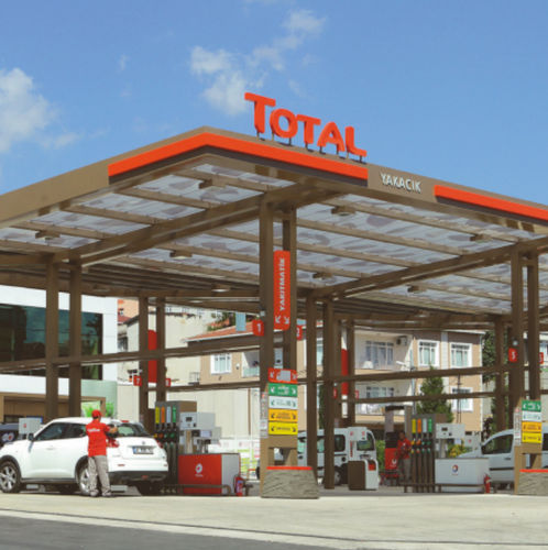 Строительная панель - TOTAL PETROL STATIONS  - Arconic Architectural Products SAS, Merxheim/Frank - для облицовки / для кровли / для маркиз