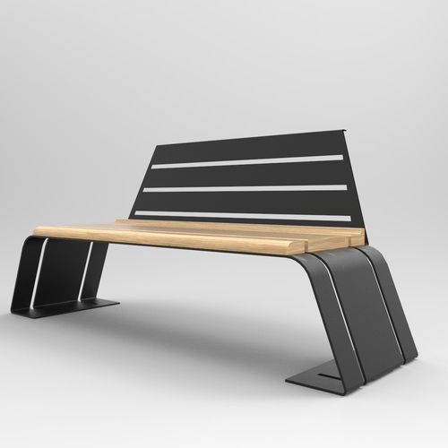 Общественная скамейка уникальный дизайн - ASH BENCH - CITYSì - из дерева / со спинкой / FSC-сертифицированная