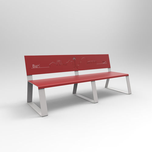 Современная общественная скамейка - CITY - CITYSì - из гальванизированной стали / из окрашенной стали / со спинкой