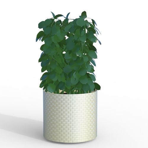 Кадка для садовых растений из окрашенной стали - PATTERN - CITYSì - круглая / с колесами / современная