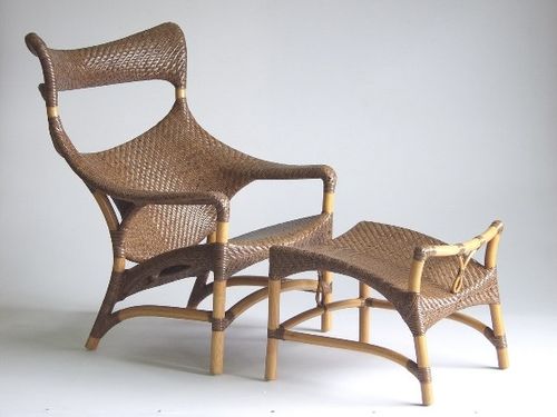 Современное кресло - CL-261 - Yamakawa Rattan Japan Inc. - из ротанга / с опорой для ступней