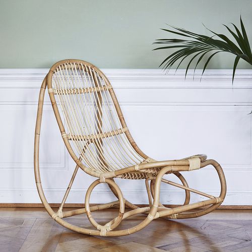 Современное низкое кресло - Nanny - Sika-Design - из ткани / из ротанга / из ивы