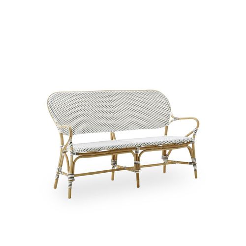 Современная скамейка для сада - Isabell - Sika-Design - из ротанга / из орехового дерева / со спинкой