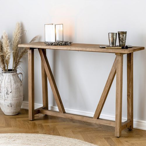 Классический стол-консоль - Lucas  - Sika-Design - из тикового дерева / с основанием из древесины / прямоугольный