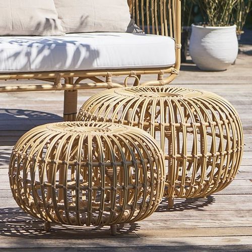 Современная оттоманка - FA-E15-NU-1850 - Sika-Design - из ротанга / из алюминия / круглая