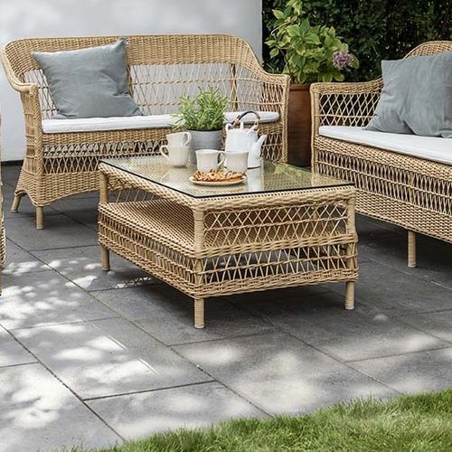 Классический журнальный столик - Hazel - Sika-Design - из стекла / из синтетического волокна / с основанием из алюминия