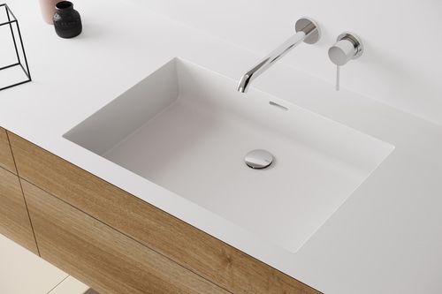 Встраиваемая раковина - FONTANA FP - Hasenkopf - из Corian® / со встроенной столешницей / прямоугольная