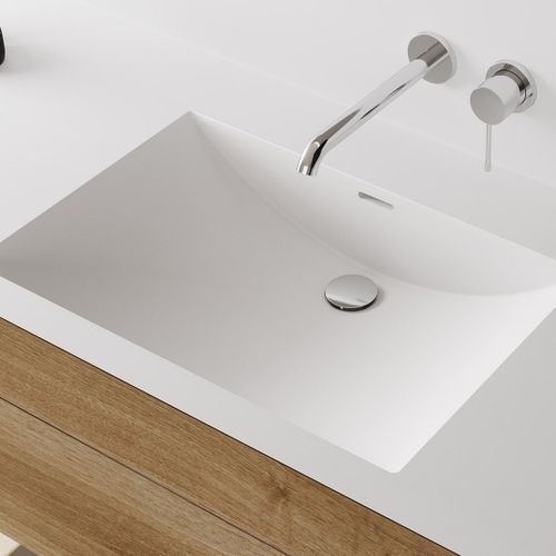 Встраиваемая раковина - FONTANA FW - Hasenkopf - из Corian® / со встроенной столешницей / прямоугольная
