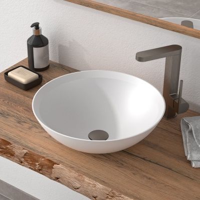Настольная раковина - AXR-E - Hasenkopf - из цельной древесины / из Solid Surface / круглая