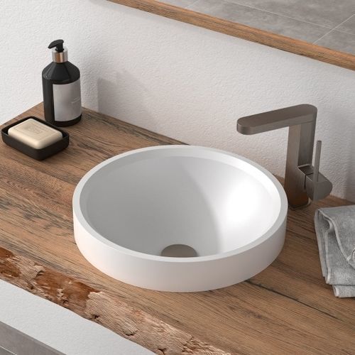 Полуутопленная раковина - AXR-S - Hasenkopf - из Solid Surface / круглая / без отверстия