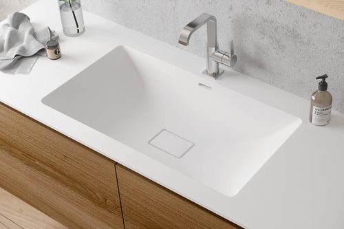 Встраиваемая раковина - MIRAKLON FMS2 - Hasenkopf - из Corian® / со встроенной столешницей / с умягчителем воды