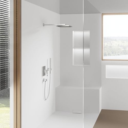 Душ в итальянском стиле - Hasenkopf - из Corian® / фиксированный / прямоугольный