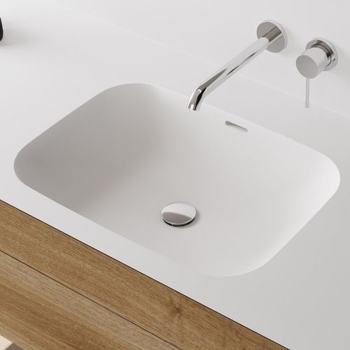 Встраиваемая раковина - FONTANA FCU - Hasenkopf - из Corian® / со встроенной столешницей / прямоугольная