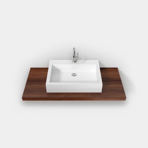 Настольная раковина - FONTANA ASP - Hasenkopf - из Corian® / со встроенной столешницей / с умягчителем воды