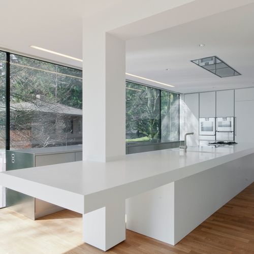 Рабочая поверхность из Corian® - Z13 - Hasenkopf - для интерьера / белая / с квадратным краем