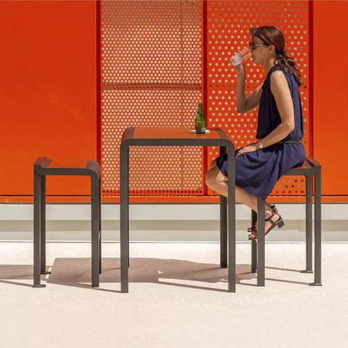 Современный высокий стол для еды стоя - PAOSA - Concept Urbain - из ламината высокого давления / с основанием из оцинкованной стали / прямоугольный