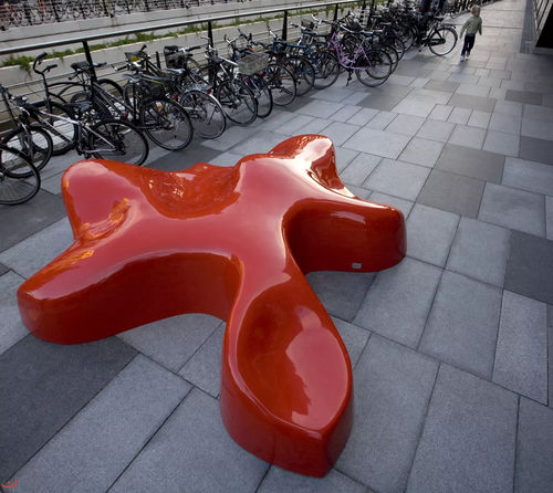 Современная общественная скамейка - STARFISH - Concept Urbain - из стекловолокна / без спинки / без подлокотников