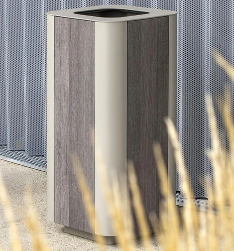 Квадратный мусорный контейнер - PAOSA - Concept Urbain - из стального листа / из ламината высокого давления / для наружного применения
