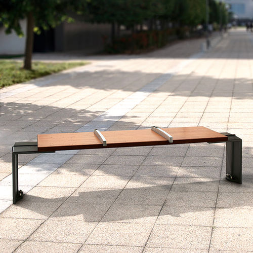 Современная общественная скамейка - ÉVÉOLE A - Concept Urbain - из чугуна / из полированного алюминия / из экзотических пород дерева
