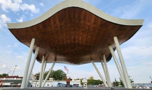 Навес для террасы - PRESERVATION PLAZA  - A. Zahner - для коммерческих зданий / из алюминия / из нержавеющей стали
