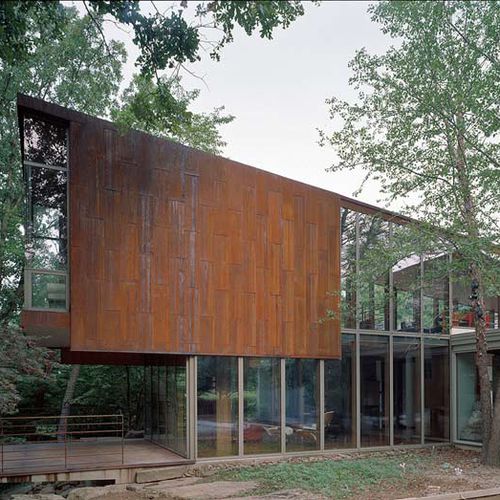 Чешуйчатая облицовка фасада - ARKANSAS HOUSE - A. Zahner - из дерева / из металла / вертикальная
