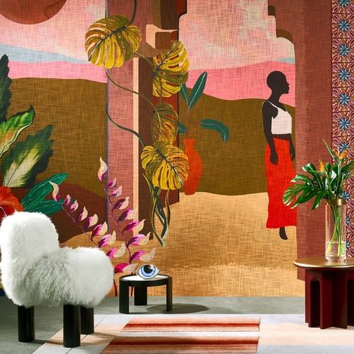 Покрытие для стен на нетканой основе - LES MYSTÈRES DE MADAGASCAR - ARTE - для внутреннего пространства / текстильное / для бытового использования