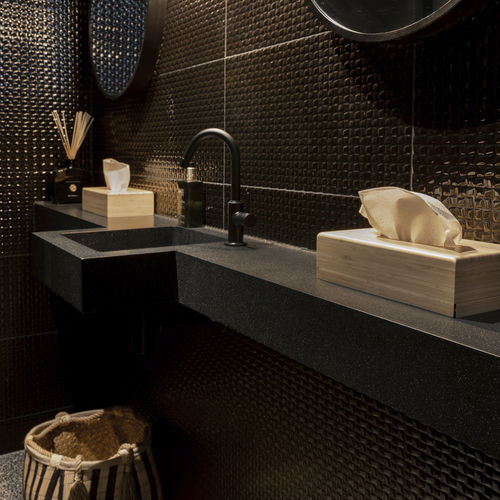 Рабочая поверхность из Solid Surface - SANDED DARK NEBULA   - Staron Solid Surfaces - для кухни / для ванной комнаты / пятностойкая