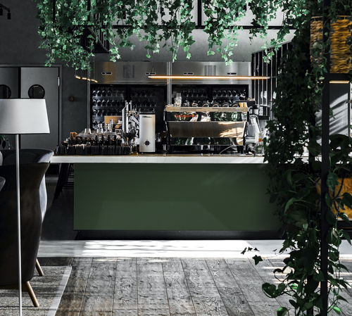 Рабочая поверхность из Solid Surface - FOREST SF061 - Staron Solid Surfaces - для профессионального использования / зеленая / пятностойкая