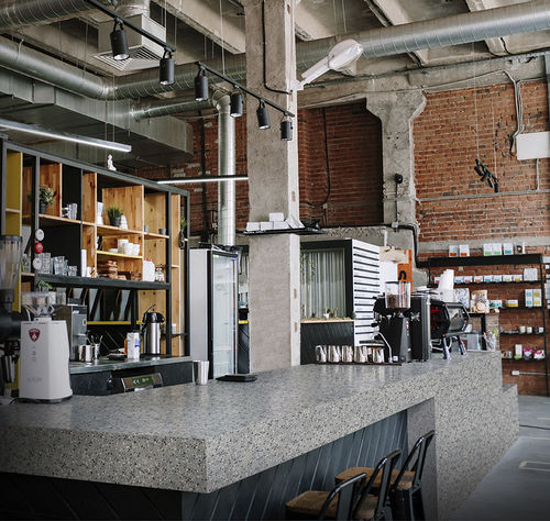 Рабочая поверхность из Solid Surface - TERRAZZO TORINO NT981 - Staron Solid Surfaces - для профессионального использования / для наружного применения / серая