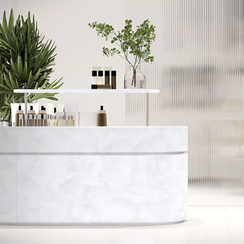 Рабочая поверхность из Solid Surface - Downy Dove SP105 - Staron Solid Surfaces - для профессионального использования / белая / полированная